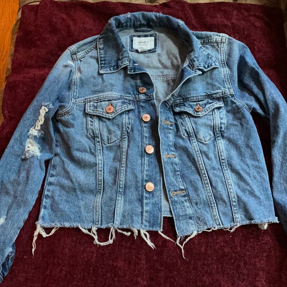 distressed jean jacket